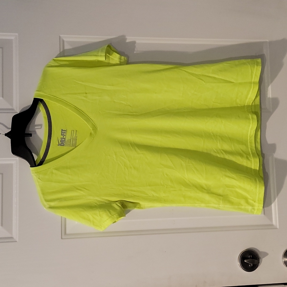 Lime Green Nike Dri-fit T-Shirt Size L